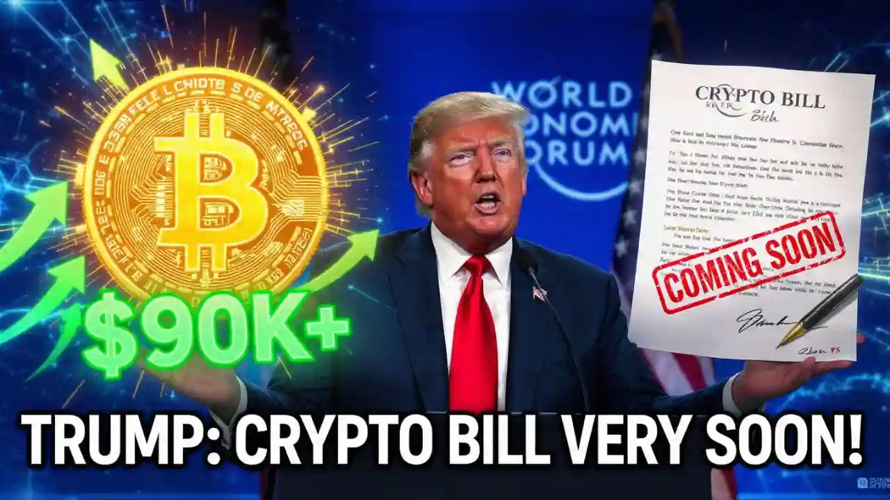 Trump hints at signing the US crypto bill soon at Davos 2026